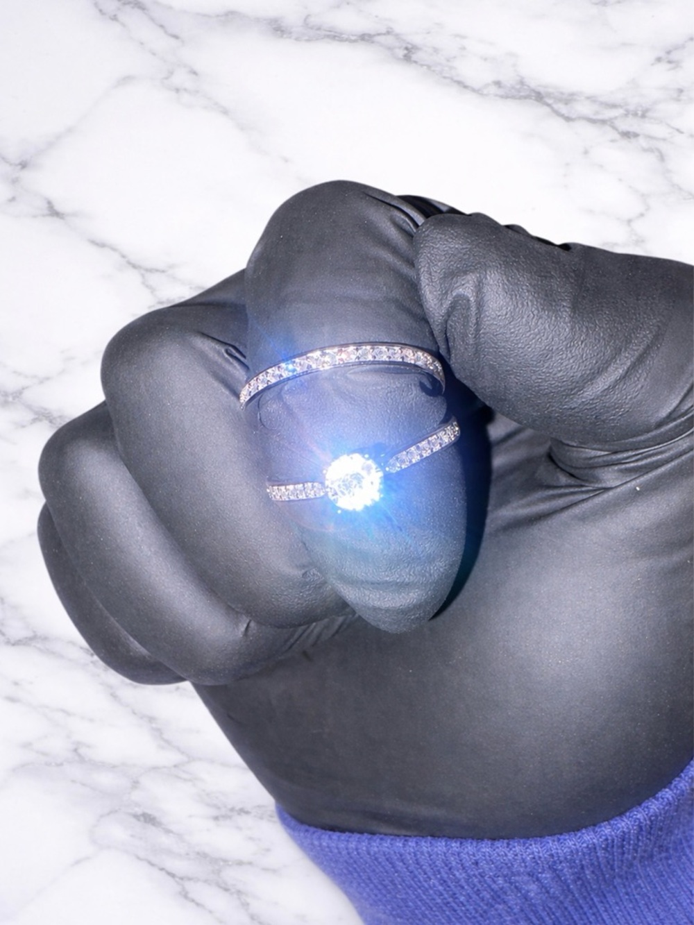 Diamond-Style Cubic Zirconia Halo Engagement Ring Set